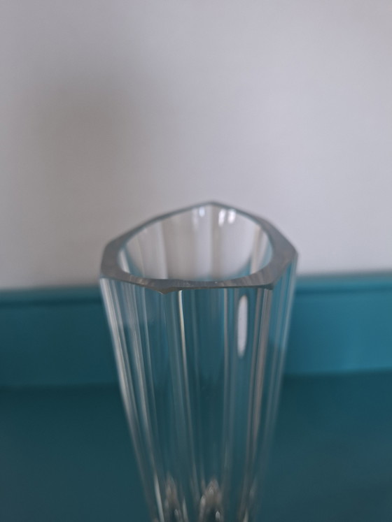 Image 1 of Hexagonal faceted crystal vase Mid-century modern
