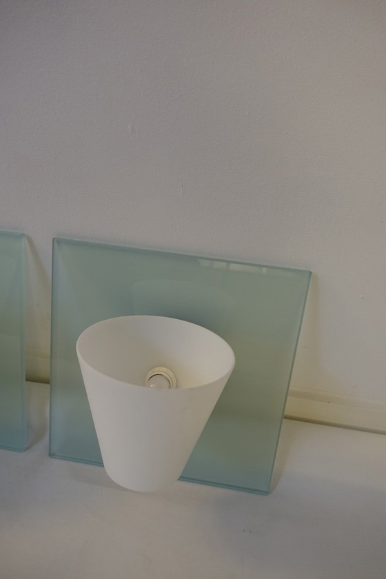 Image 1 of Set of Two Foscarini Quadro Parete Wall Lamps Murano Glass 