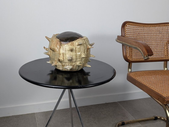 Image 1 of Große, organisch geformte Kastanienskulptur aus glasiertem Steinzeug, 20. Jahrhundert