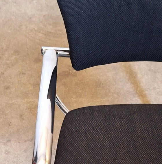 Image 1 of Brayton International Collection Steelcase Black and aluminum designer chair