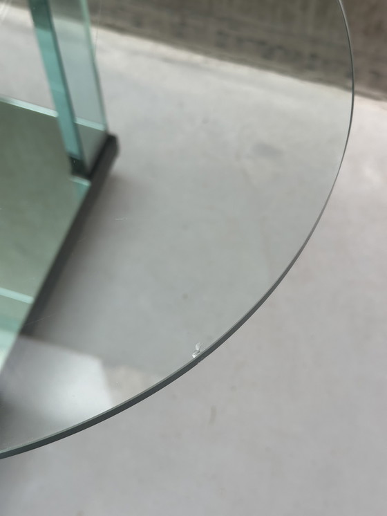 Image 1 of Curved green glass bar cart by FIAM - Italy - 1980s