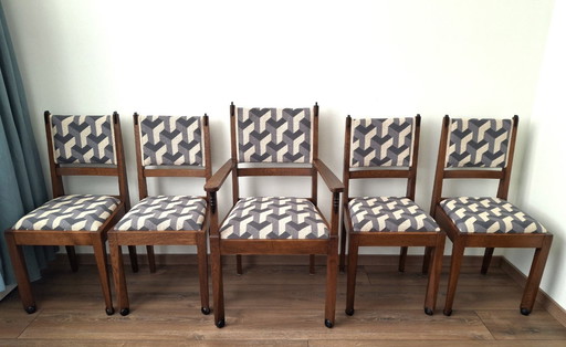 Ensemble de chaises de salle à manger de l'école d'Amsterdam