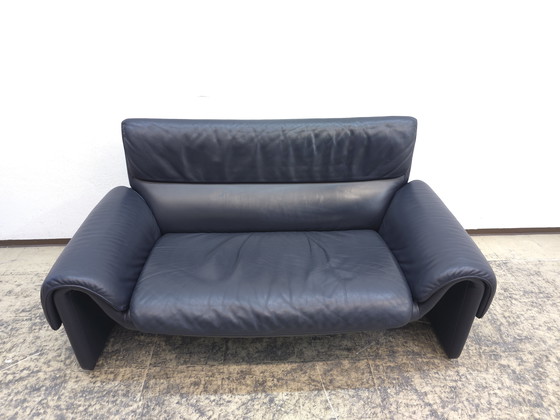 Image 1 of De Sede ds 2011 Designer Sofa Leather Sofa Couch Two-Seater Blue