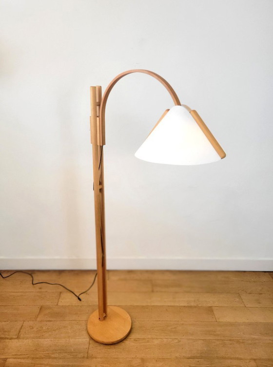 Image 1 of Vintage houten vloerlamp van Domus, Duitsland 1970