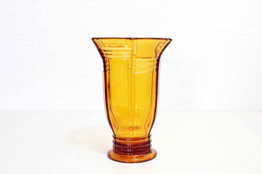 Art Deco molded glass vase 1930s