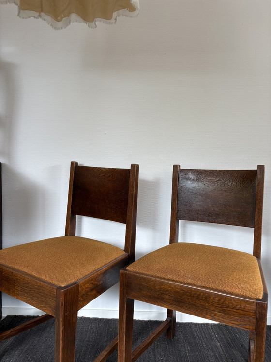 Image 1 of Art-Deco-/Amsterdamer Schule-Set mit 4 Stühlen