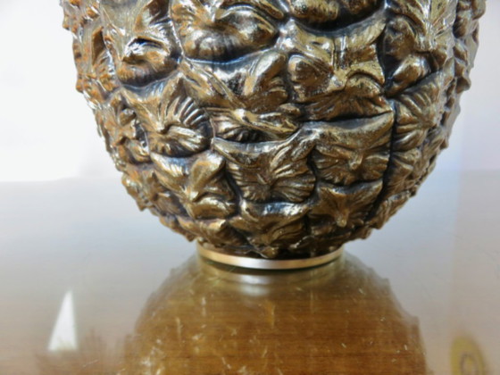 Image 1 of Ananasförmiger Eisbehälter, signiert Michel Dartois, Paris, Frankreich, 1970, vergoldetes Metall