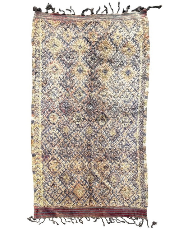 Image 1 of Groot vintage Marokkaans Talsint-tapijt 200x380 cm – Handgemaakt Berber wollen tapijt – Zeldzaam tribaal vloerkleed
