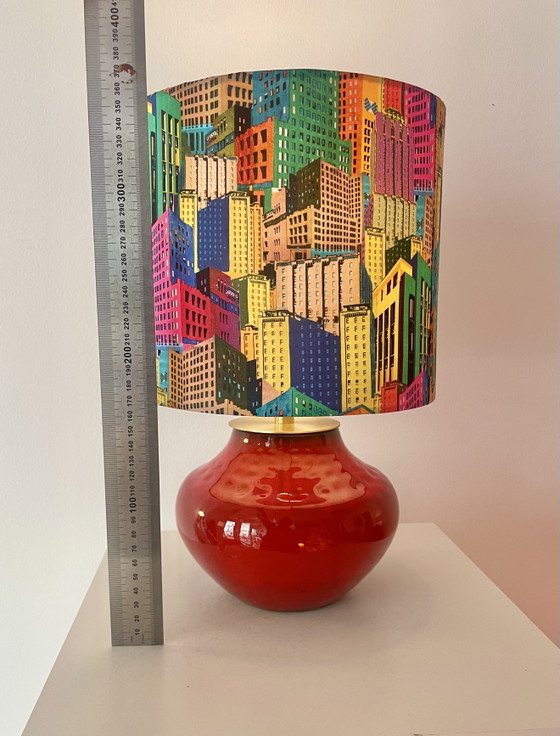 Draadloze vaaslamp - Bückeburg keramiek - bolvormige lamp | 36 cm – Jasba - West Germany, Tafellampen, Brass (photo 11 of 15)
