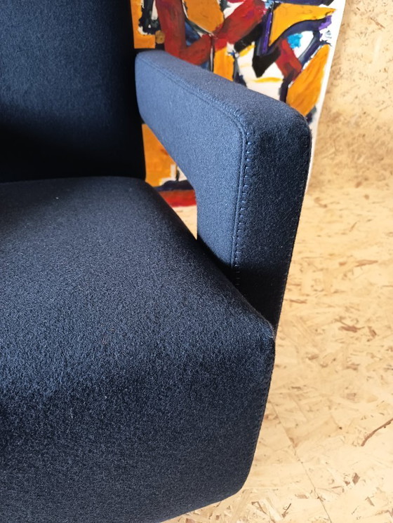 Image 1 of CASSINA Utrecht 637 armchair in Midnight BLUE Kvadrat wool by Gerrit Rietveld