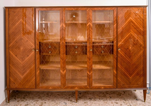 Librería de Estudio, Incrustaciones de Diamante, Estilo Paolo Buffa, Italia 1950-60