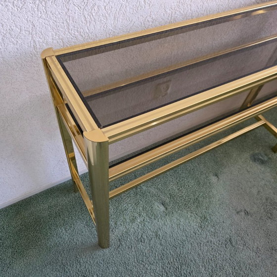 Table console Vintage Hollywood Regency, Tables d'appoint, Métal, Doré (photo 7 sur 11)