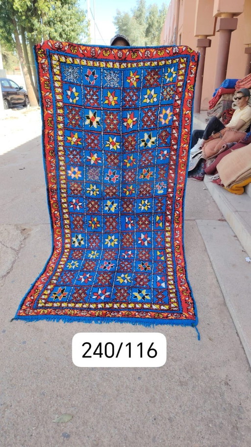 Handgeknoopt Berber kleed wol 240x116cm