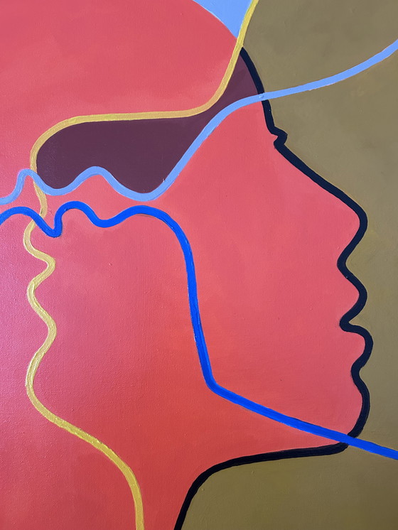 Image 1 of Tête Orange - Acrylique Sur Toile Par Marie Bec