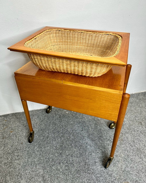 Mid Century Sewing Cart Danish Design Lotos 226 Teak 60s, Bar carts, Wood, Brown (photo 2 of 15)
