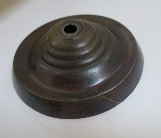 Image 1 of Hanglamp Art Deco glas bruin wit zeshoekig hexagonaal