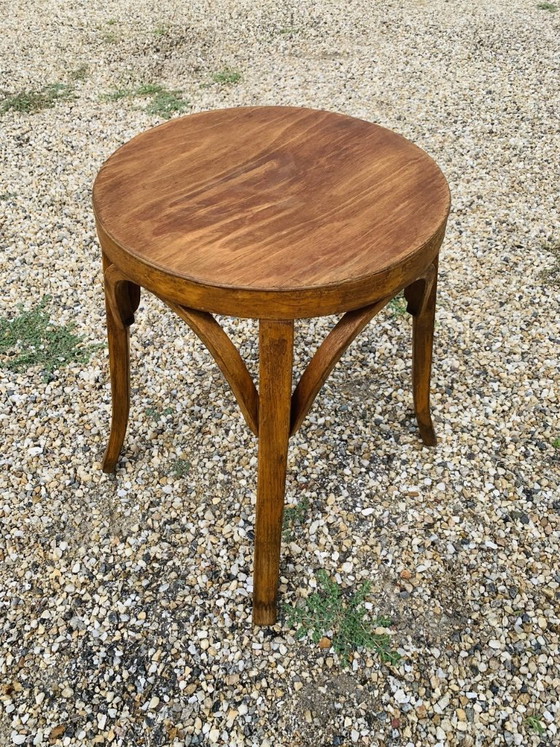 Sgabello vintage in legno curvato di Baumann, risalente agli anni '50 circa. – Sgabelli, Wood (photo 20 of 20)