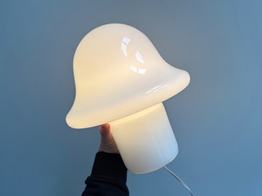 Vintage Peill & Putzler milk glass mushroom table lamp