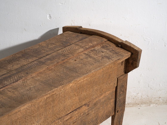 Panca contenitore primitiva antica in legno – Transilvania, circa 1850 – Panche, Rustic (photo 18 of 40)
