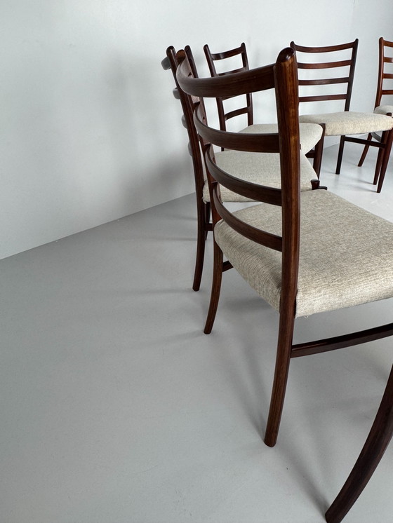 Image 1 of Set mit 8 Esszimmerstühlen aus Palisanderholz von Johannes Andersen – Schou Andersen Møbelfabrik