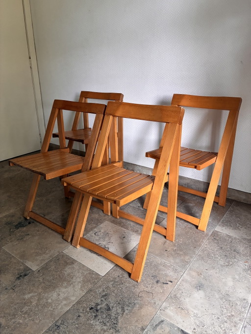 4 Vintage-Klappstühle im Aldo-Stil
