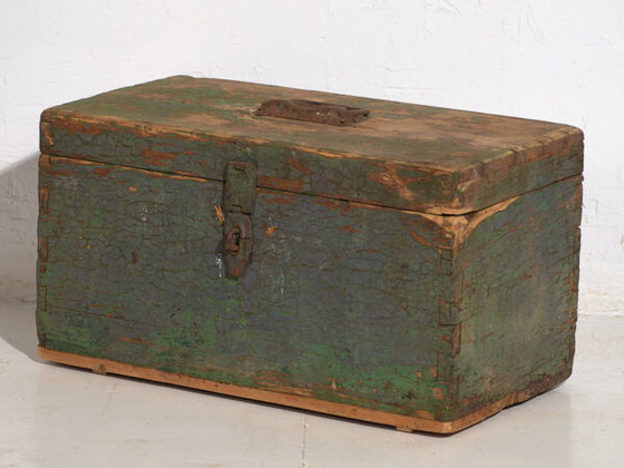 Cassa militare antica con patina verde (c.1910) #67 – Armadi contenitori, Rustic (photo 31 of 39)