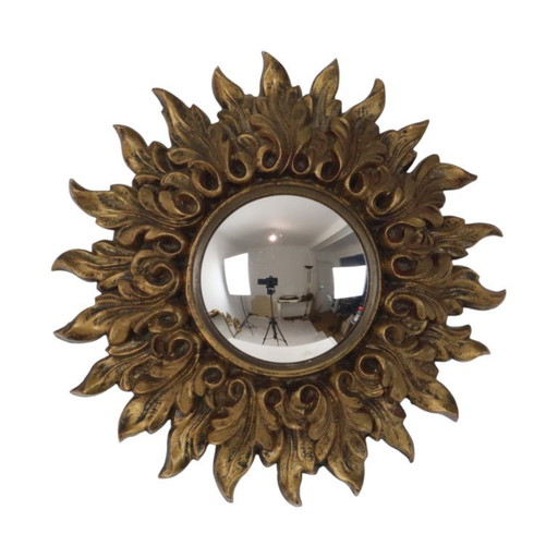 Kleine Italiaanse Zonnespiegel Sunburst Rococo Stijl 24cm