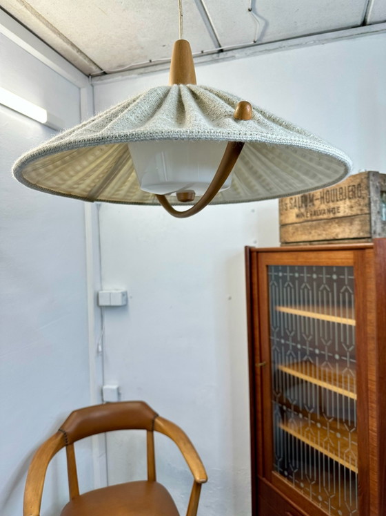 Mid Century Pendant Lamp Temde Teak Danish Design Vintage, Ceiling lights, Wood, Brown (photo 13 of 15)
