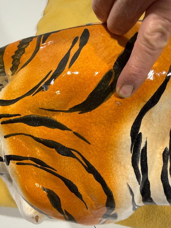 Großer Keramik-Tiger Italien 1970er – Dekorative Objekte, Ceramic (photo 9 of 21)