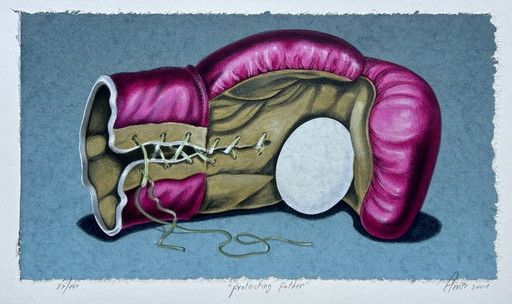 Screen print Sharon Amir - Protecting father