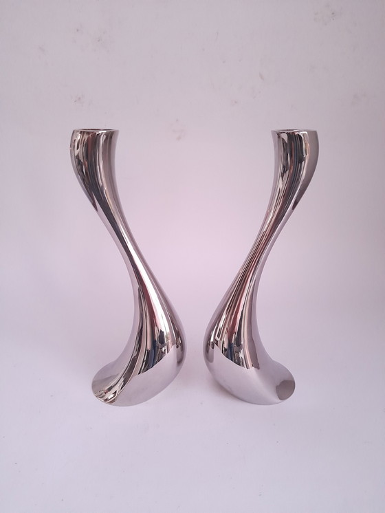 Image 1 of Grandes candelabros Cobra de Georges Jensen, Dinamarca