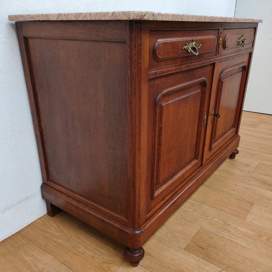 Image 1 of Comò antico d'epoca, cassettiera, mobili da bagno con piano in marmo.