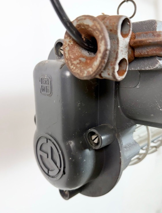 Image 1 of Grijze industriële hanglamp met buisconstructie van Elektrosvit, jaren 70.