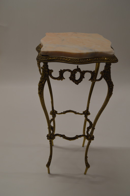 Marble, Gold Frame Side Table