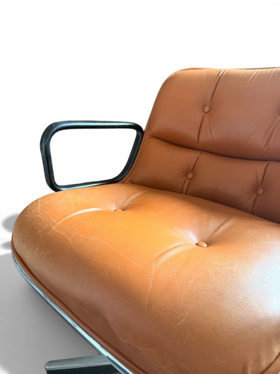 Image 1 of Knoll Charles Pollock Armchair - Vintage Camel Leather