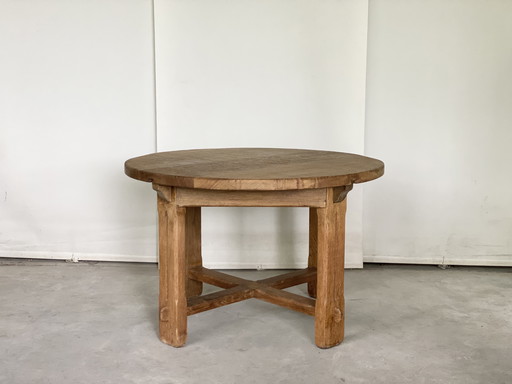 Brutalist round dining table