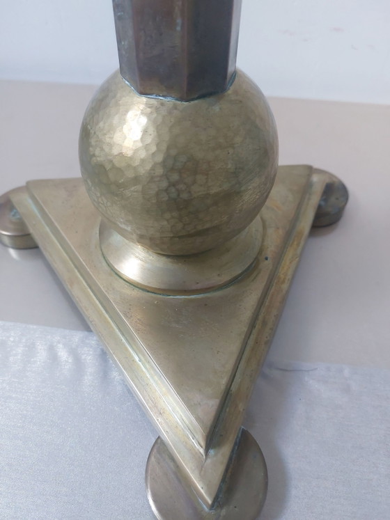 Portacandele da Terra 1900/1920 92 Alto 5.6 Kg Metodo di Fusione in Sabbia – Brass (photo 2 of 7)