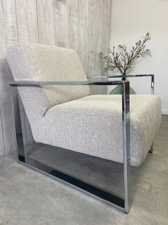 Image 1 of Designfauteuil van verchroomd roestvrij staal