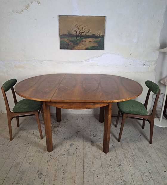 Extendable Round Mid Century Table From The 1950s, Restored – Dining tables, Wood (photo 3 of 5)