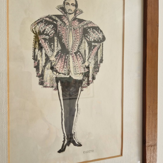 Image 1 of 1979 Robby Pulveran Dipinge 'Duke' Opera d'arte stravagante Rigoletto Disegno d'arte