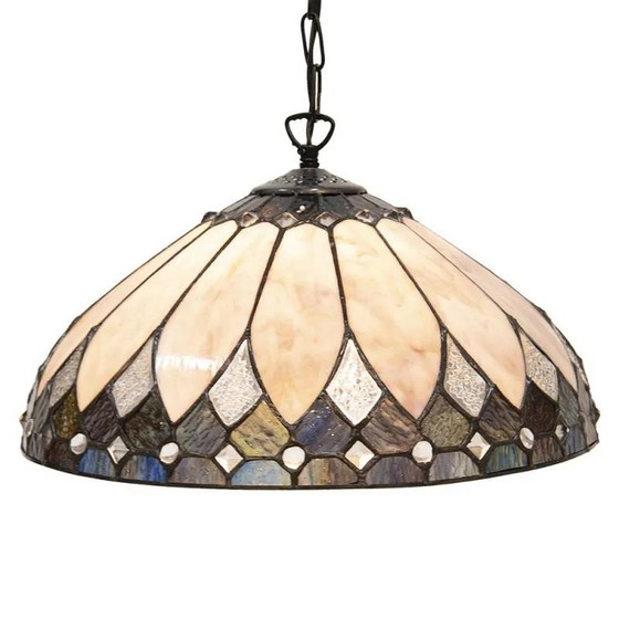 Suspension Tiffany beige lampe à suspendre, Cristal, Verre (photo 3 sur 4)