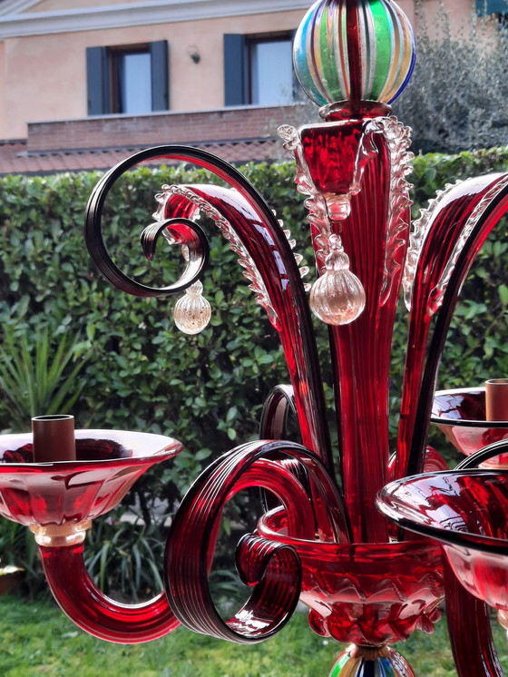 Image 1 of Lustre à trois lumières en verre de Murano