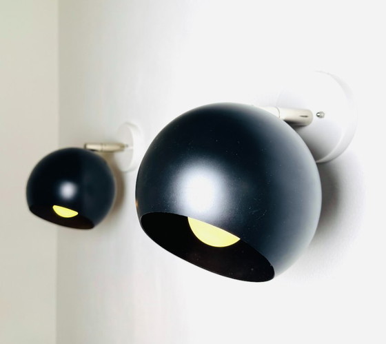 Appliques murales globe A5-1300 noires de Raak Amsterdam, Pays-Bas, années 1970 – Plastic (photo 7 of 7)