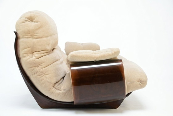 Ligne Roset Marsala 2-zitsbank van Michel Ducaroy — Vintage Frans Design, Lichtbeige Bouclé Jaren 70 (photo 2 of 7)