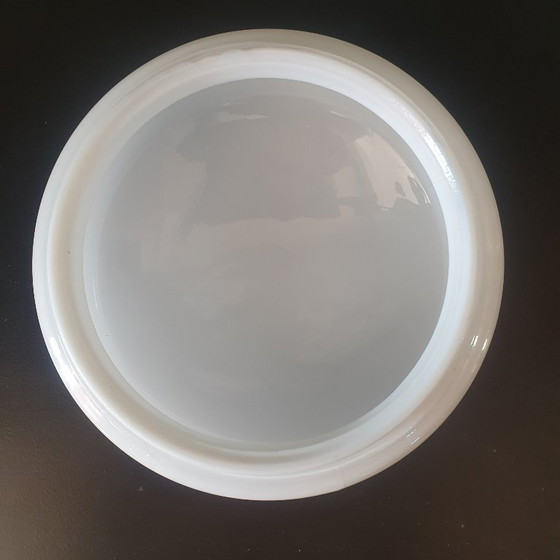 Image 1 of Vintage Bauhaus-style ceiling/wall lamp made of opal glass.