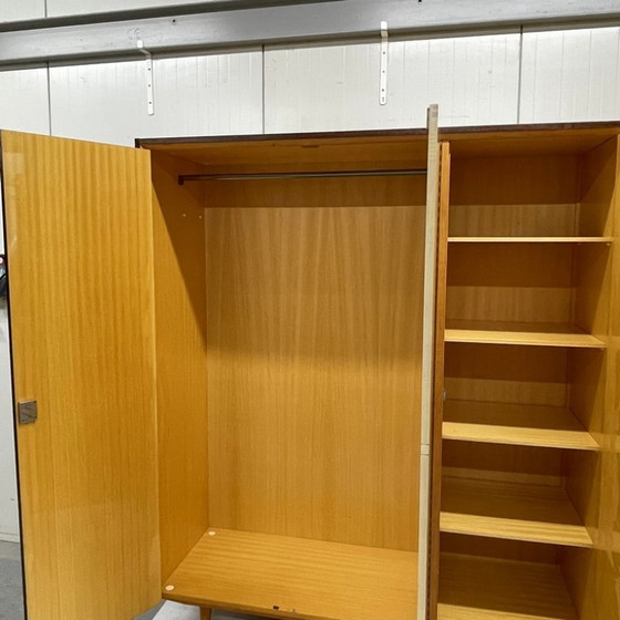 Vintage Midcentury 5-door wardrobe hanging shelving disassemblable, Other, Beige (photo 11 of 15)