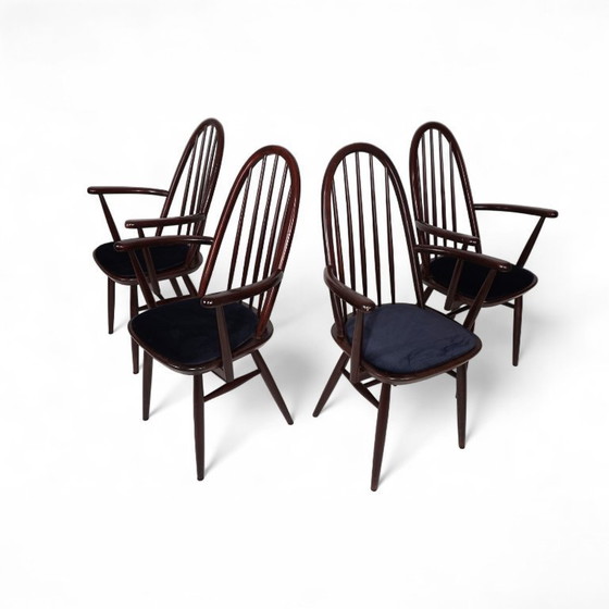 Image 1 of Set of 4 Windsor chairs, mahogany, 1960