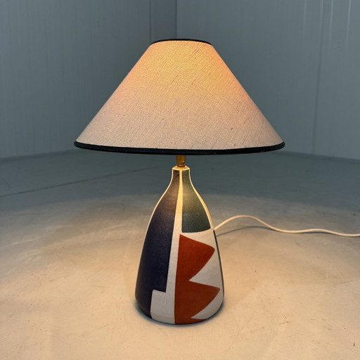 Krösselbach Fayence table lamp by Clare Zänge & Karl-Heinz Löffler 1950's