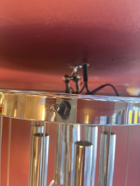 Image 1 of Chrome and glass chandelier by Gaetano Sciolari, Italy, 1960s