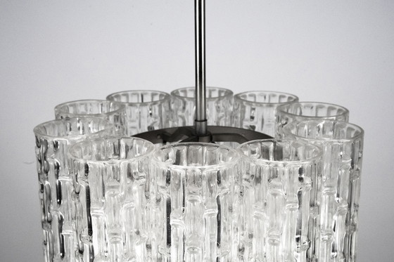 Image 1 of Mid-Century Pendant in Murano Glass Elements and Chrome, Italy 1960s